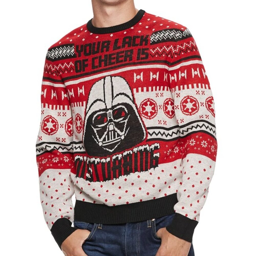 New! Star Wars Knit Sweater Your Lack of Cheer is Disturbing
